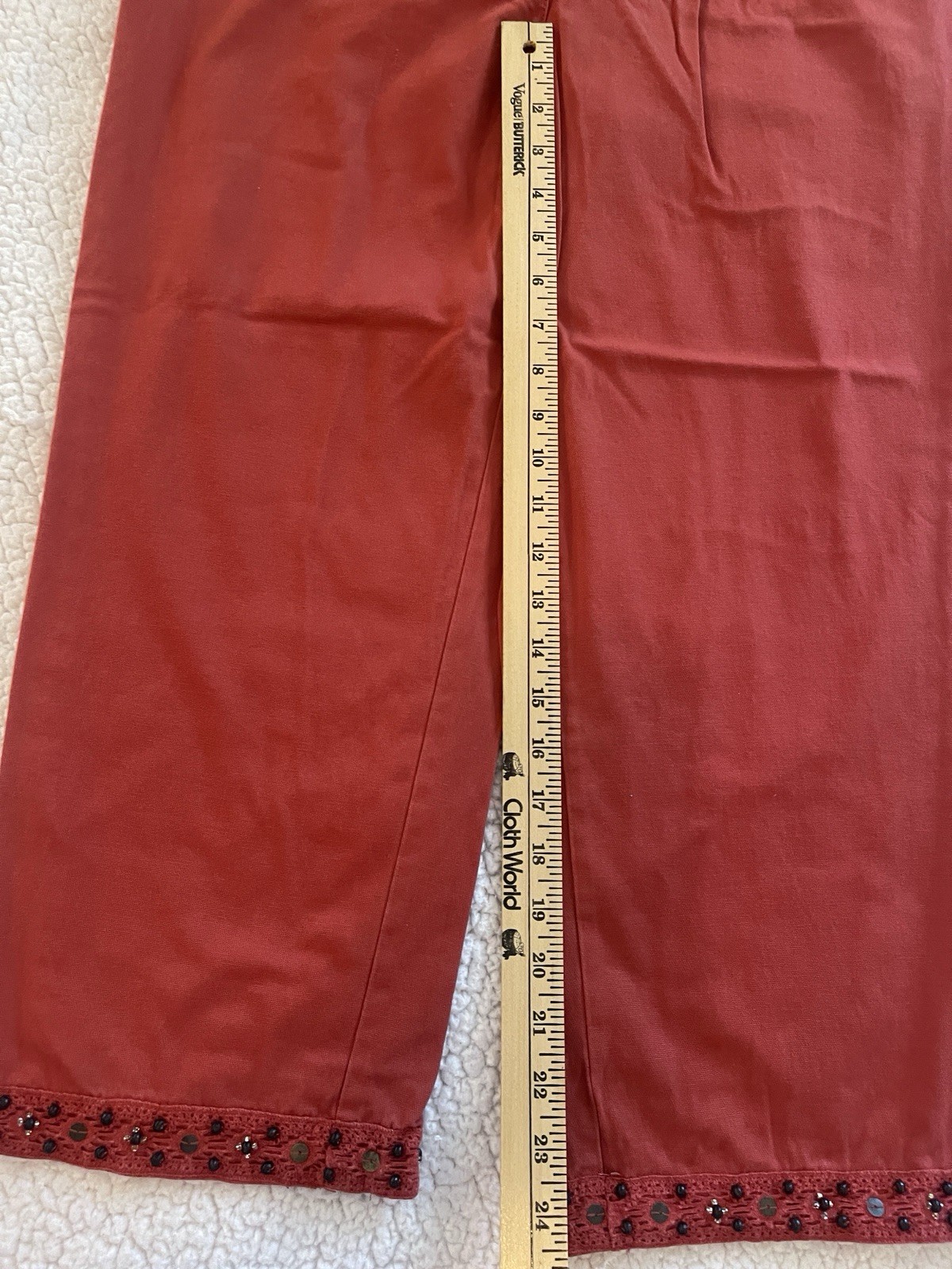 Ruby Rd. Dark Red  Cropped Pants with Embellished… - image 2