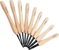 Holzgriff HäKelnadel Set, 9 StüCk Ergonomische Metall HäKelnadeln Mit Holzfarbe