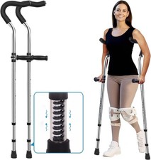 Adjustab Underarm Crutches, Height Adjustable with Hidden Spring Shock Absorbers