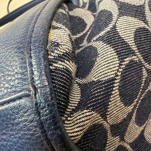 COACH Hand Bag Tote Purse Signature Denim Navy Authentic - Bild 10 von 24