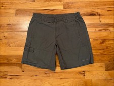 Columbia PFG Omni-Shade Gray Flat Front Shorts Fishing Mens Size 38 x 10