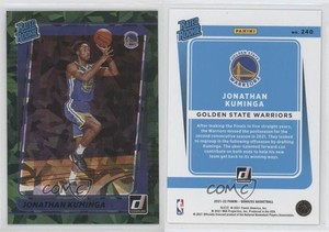 2021-22 Panini Donruss Rated Rookie Green Ice Jonathan Kuminga #240 Rookie RC