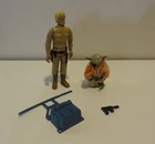 Vintage Kenner Star Wars ESB Luke & Yoda 3.75" Action Figure Lot NO REPRO