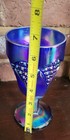 70's Imperial Glass Kite & panel Aurora Jewels Cobalt Iridescent Goblet — photo 5