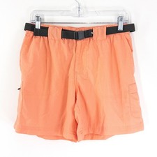 Columbia Kids Cargo Shorts Coral Small 6 Nylon Belted Hiking Mesh Lined NWOT