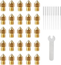 25PCS MK8 0.4mm Brass 3D Printer Nozzles Kit, High-Temp Resistant 25MK8 KIT