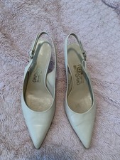 Ferragamo women’s sling back pump nude leather seven