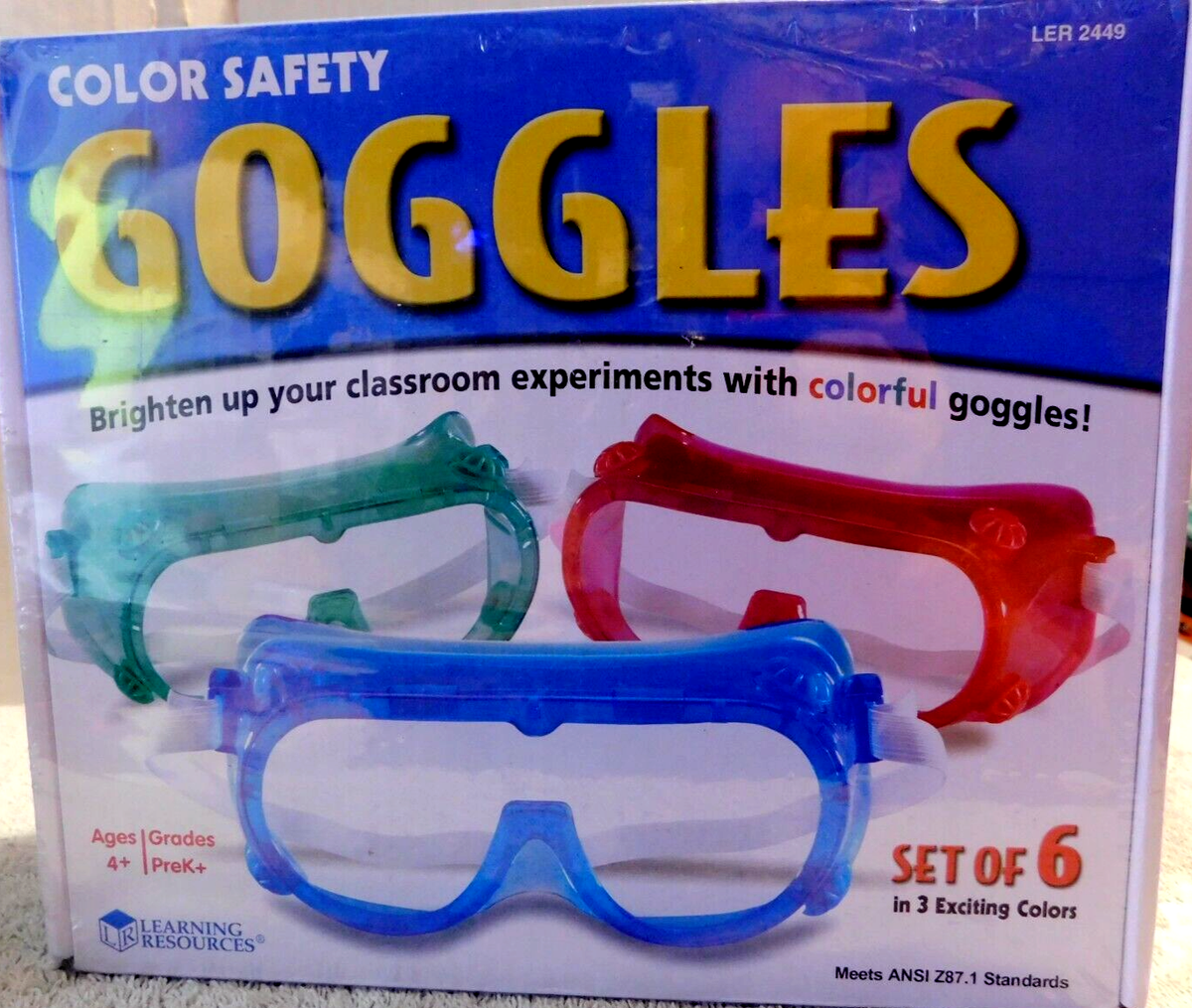 Science Class Goggles Safety Goggles For Kids Learning Resources Colored Safety Goggles - Set ...