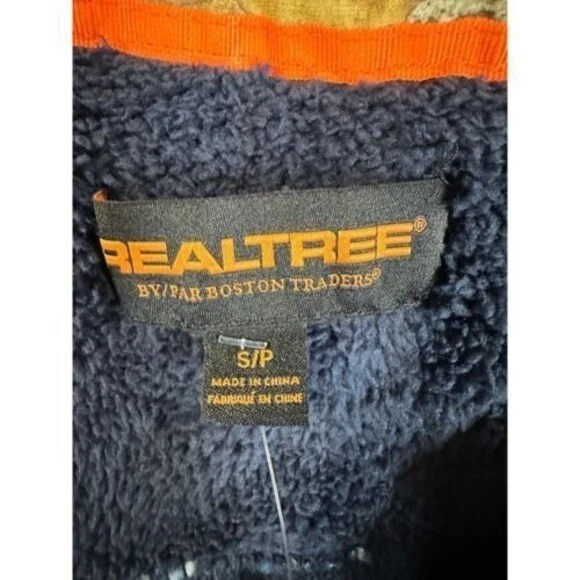 Realtree Flannel Shacket Jacket Blue Mens Small Fleece Lined Flap Pocket NEW - Image 4 of 4