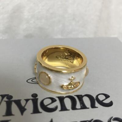 Vivienne Westwood Logo Ring Size 8 Gold x White NO BOX [E35016 | eBay