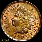 1902 INDIAN HEAD CENT (BN) SHARPLY STRUCK GEM (IH944)