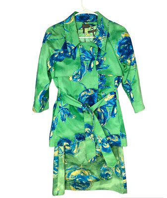 Kristin Davis Dress Jacket Set Women 6/Small Green Blue Floral Y2K Retro  Artsy | eBay