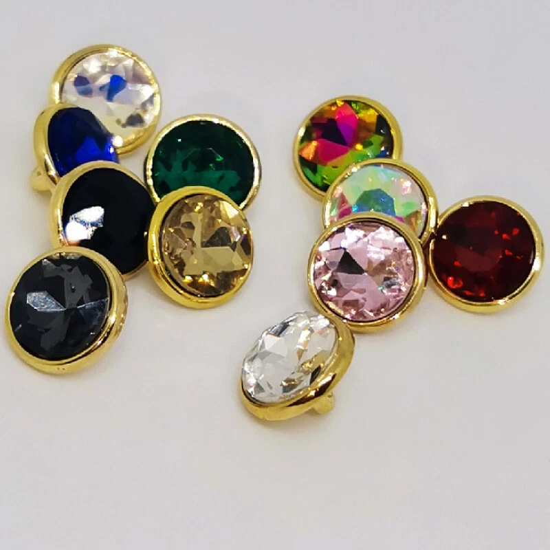 Botones de estrás de cristal de 20X 10 mm con vástago para coser camisa hágalo usted mismo artesanía elegante regalo Foto 2 de 4