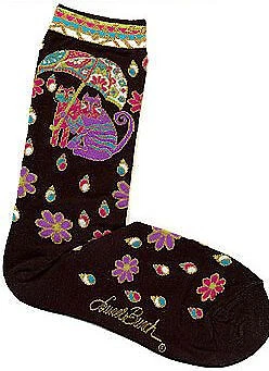 Calcetines Laurel Burch "Fairweather Friends" negros - LB1099B - Imagen 1 de 2