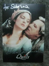 (M2) photo dédicace autographe autograph geoffrey rush quills barbossa pirate