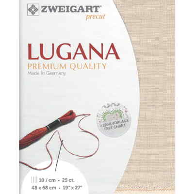 Zählstoff LUGANA Zweigart Precute 25 ct. 3835 Farbe 253 elfenbein, 48x68 cm