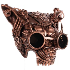 Growling Wolf Mad Dog Steampunk Goggles Halloween Plastic Face Mask, For Adul...