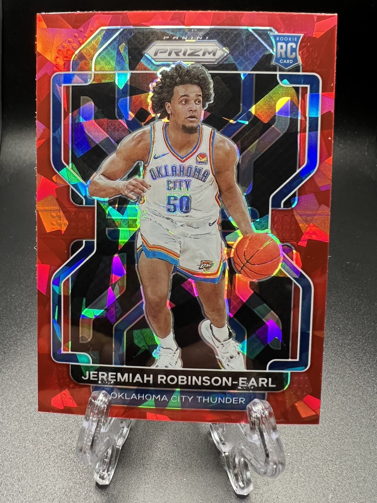 Jeremiah Robinson-Earl 2021-22 Panini Prizm Red Cracked Ice #319 RC Rookie Card