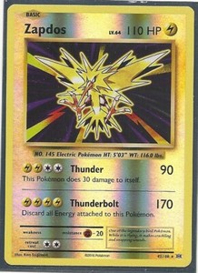2016 ZAPDOS 42/108 -XY EVOLUTIONS Pokemon Card- REVERSE HOLO RARE NM/MINT