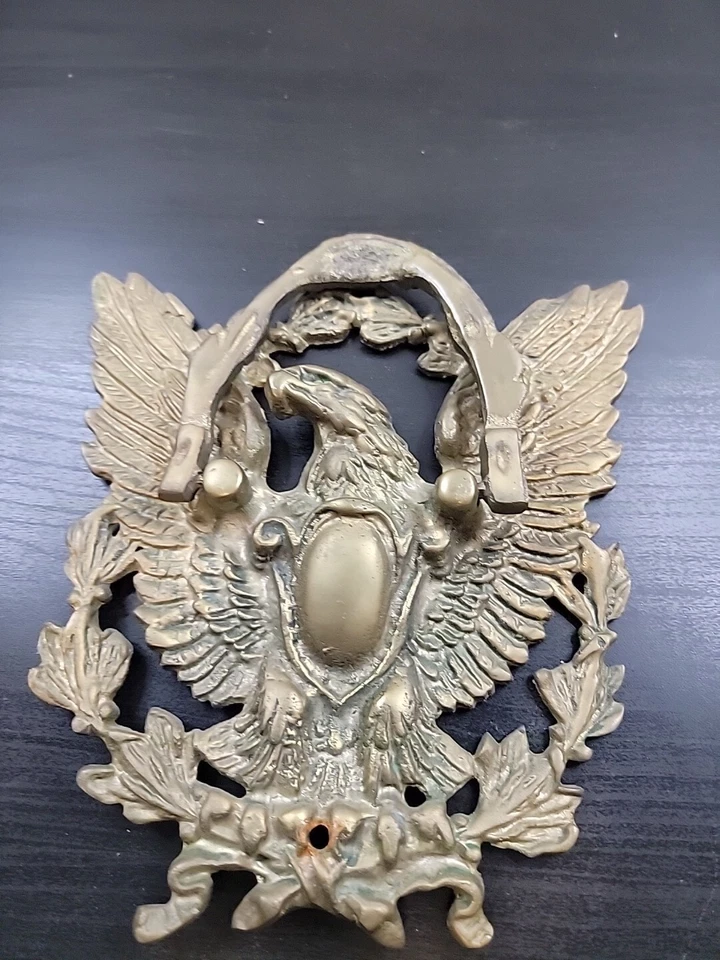 American Eagle Door Knocker Gold colorl Original Home Decor Antique Cast Iron  - Image 2 of 3