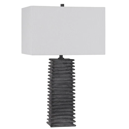 Uttermost Sanderson Ceramic Steel and Fabric Table Lamp in Metallic Charcoal - Picture 3 of 9