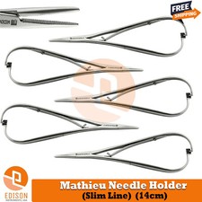 5 Dental Mathieu Slim Line Needle Holder Set Orthodontic Elastic Placing Forceps