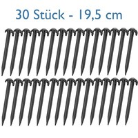 30X Kunststoff Heringe 19,5Cm Schwarz Camping Zelt Erdnagel Bodenanker Zeltnagel