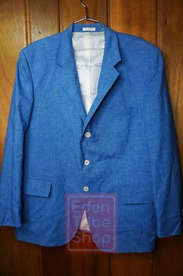 Mark Fore and Strike Blue Sky Blue USA Made Prep Ivy Golf Club Jacket 44 Mens