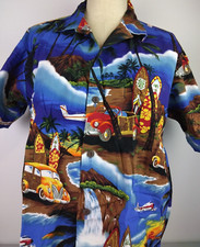 Royal Hawaiian Creations Hawaiian Button Down SS Shirt Boys Size 16 B1