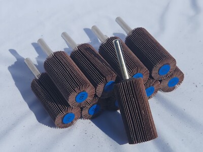 Abrasive Flap Wheels - 100 pk, 50 each 180 grit & 240 grit, 1'' dia x 2'' long