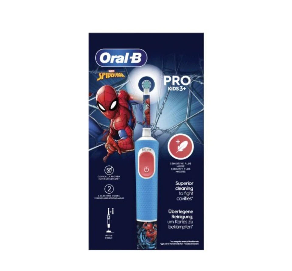 Oral-B Pro Kids 3+ Spazzolino Elettrico Spiderman per Bambini Marvel