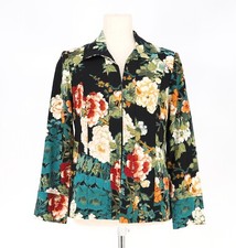 NWT CHICO'S 119 Floral Ponte Jacket Green Black Multicolor Lined Size OP 4/6P 