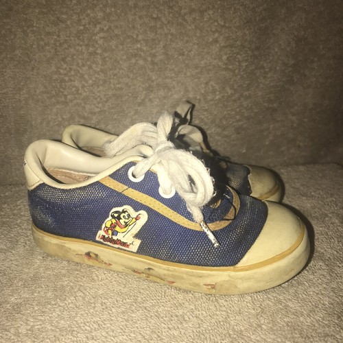 Vintage Stride Rite Mighty Mouse Zips Kids Shoes NOT FOR WEAR 80s See Pics - Picture 1 of 7