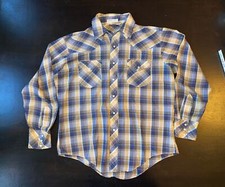 Vintage 1980s Envoy Mens Western Pearl Snap Rodeo Plaid Shirt L