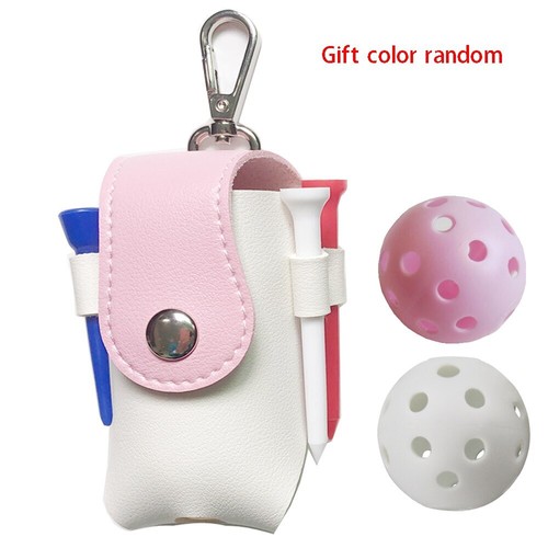 Mini bolsa de golf rosa de cuero PU con camisetas de golf pelotas de golf cinturón de golf colgar en la cintura  - Imagen 18 de 18