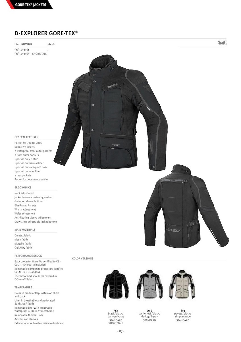DAINESE D-Explorer Gore-Tex Jacket Armored ADV Motorcycle Mens 54 