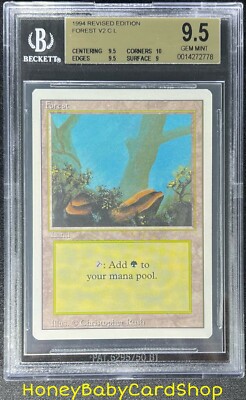 MTG 3rd Edition Revised 1994 Forest (A) BGS 9.5 GEM MINT Old School 93/ ...