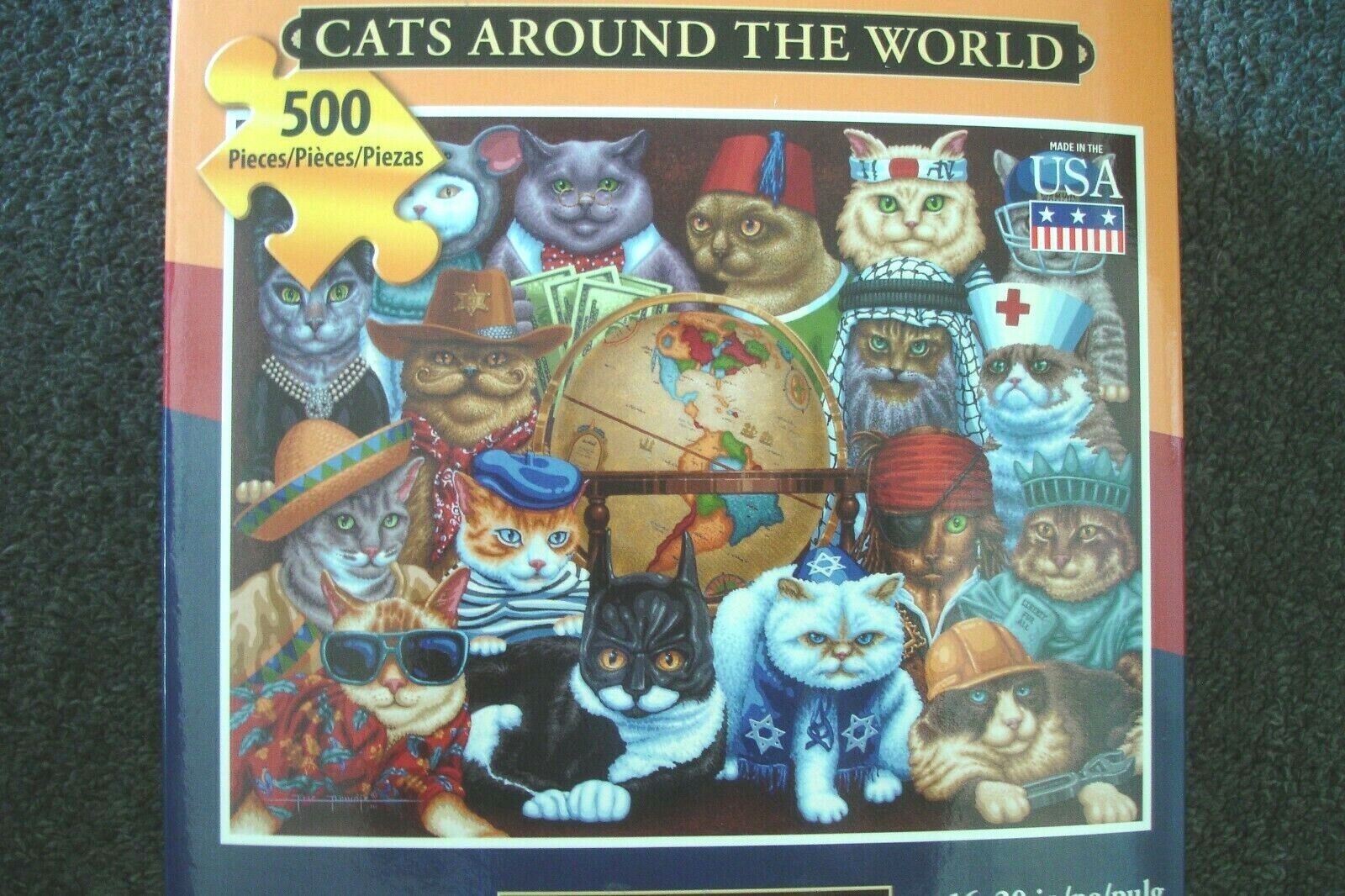 Cats of the World 500 Piece Round Jigsaw Puzzle