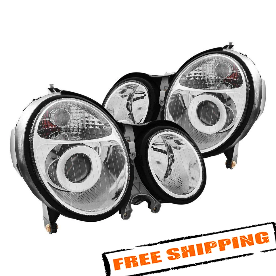 Anzo 121086 Chrome Projector Headlights for 2000-2002 Mercedes-Benz E320 Foto 2 de 4