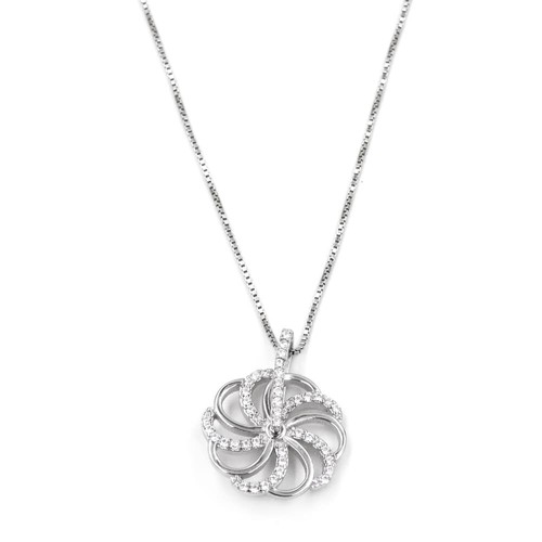 Collar con Colgante Molinillo en Plata de Ley 925 con Circonita Blanca - Imagen 2 de 3