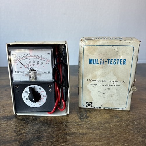 Vintage Calectro Multi-Tester H3-348 W Box + Manual NOS GC Electronics Meter - Picture 2 of 12