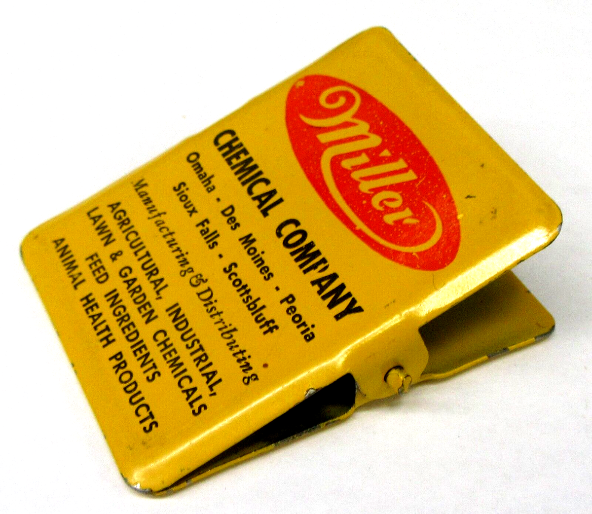 1950's MILLER CHEMICAL Omaha Des Moines large metal advertising