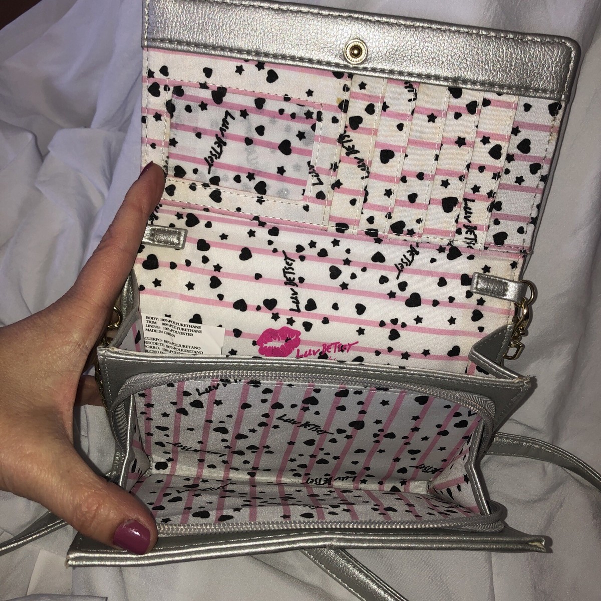 ?️Luv Betsey Silver Dial  Black & Pink Glitter on Silver Case & White Quilted Luv Betsey Women main image 4