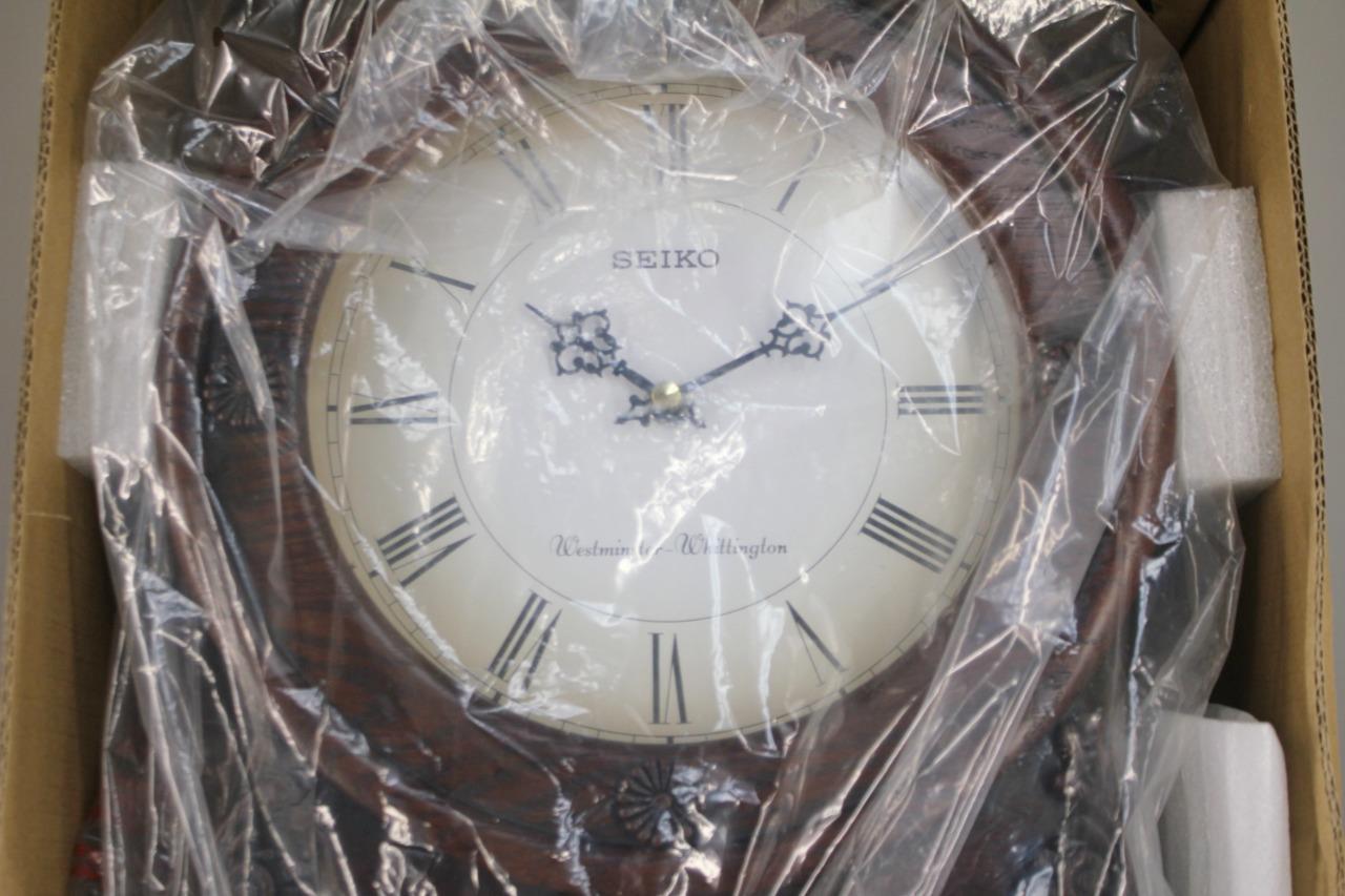 Seiko WestminsterWhittington Dual Chiming Grandfather Wall Clock NEW