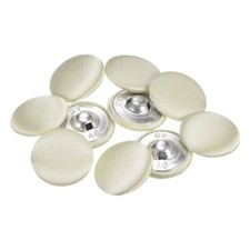 10pcs 25mm Fabric Cloth Covered with Metal Shank Round Buttons, Dark Beige