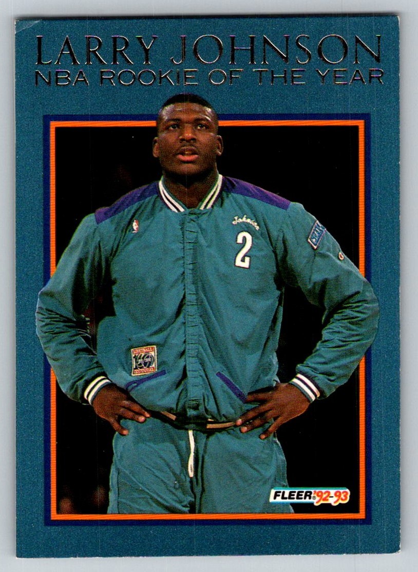 1992-93 FLEER LARRY JOHNSON NBA ROOKIE OF THE YEAR LARRY JOHNSON CHARLOTTE