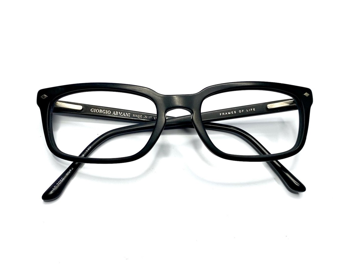 VTG Giorgio Armani Black Matte Rectangular Glasses Italy AR7056