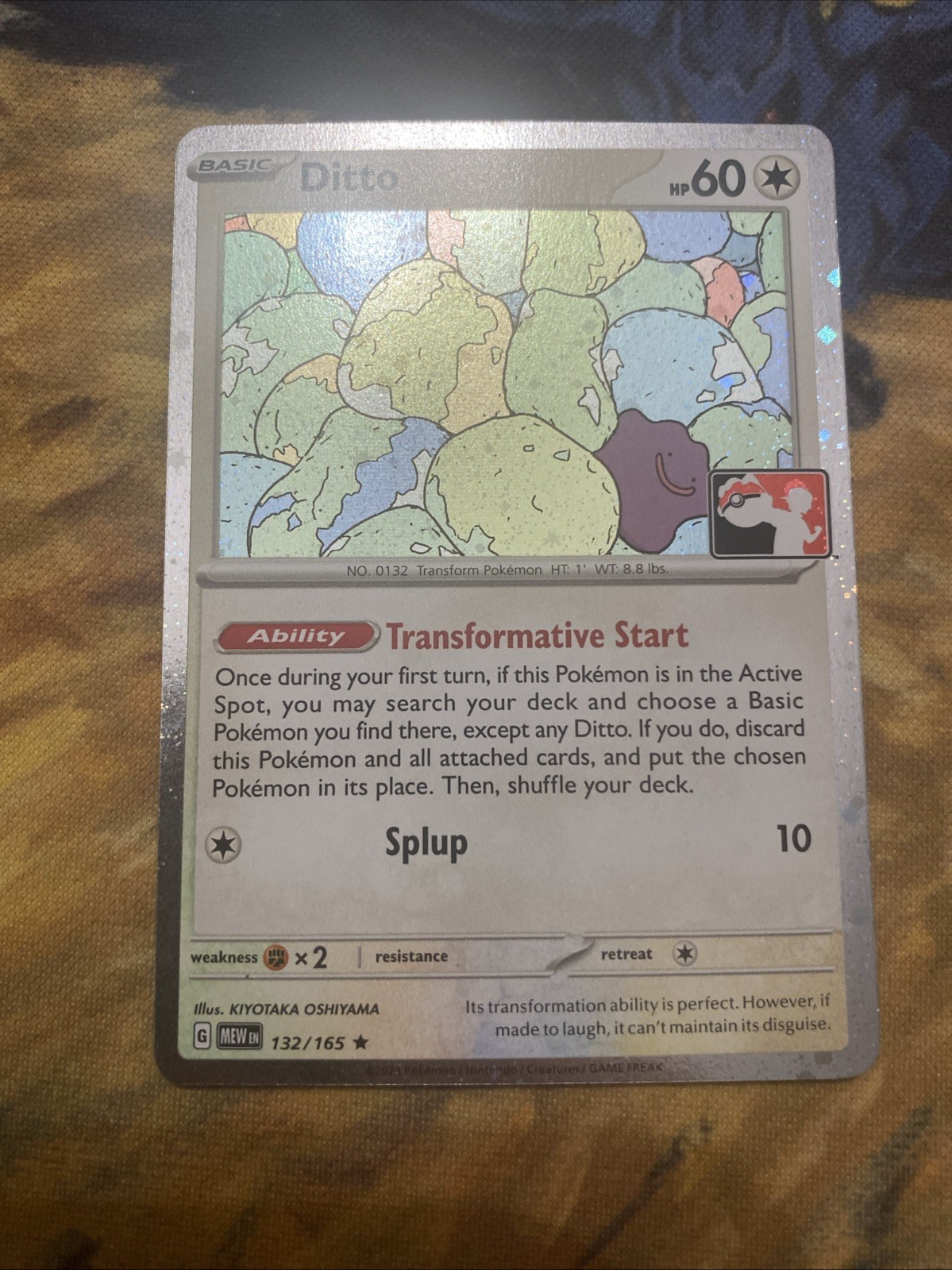 Pokemon TCG Ditto 132/165 Prize Pack Series Cards Cosmo Holo Near Mint 151