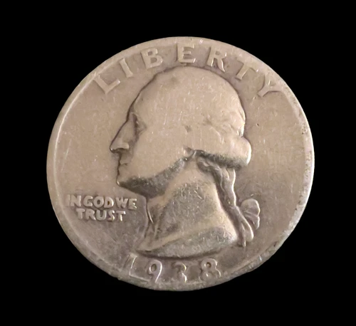 1938-S Washington 90% SILVER Quarter - Circulated