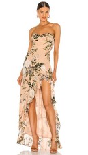 Amanda Uprichard X Revolve Eden Gown Strapless Maxi Rose Floral Pink Medium